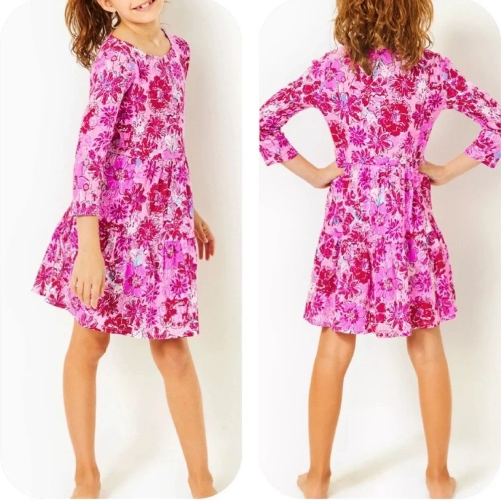 LILLY PULITZER MINI GEANNA DRESS, LILAC THISTLE, WILD FLOWERS, NWT XL